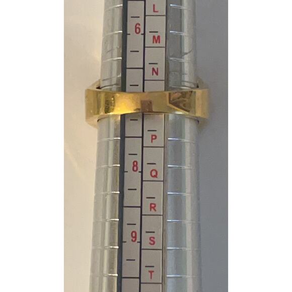 Versace Gold Color Metal & Crystal Medusa Head Curve Ring - SZ 7.25/7.5 - Unisex - Picture 7 of 9